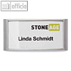 Namensschild CLASSIC, mit Magnethalterung, 65 x 30 mm, silber, 10er-Pack, 854023