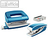 LEITZ Heftgerät & Locher, Mini "NeXXt WOW" 5561, 10 Blatt, blau, 5561-20-36