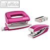 LEITZ Heftgerät & Locher, Mini "NeXXt WOW" 5561, 10 Blatt, pink, 5561-20-23