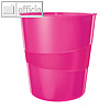 LEITZ Papierkorb WOW - 15 Liter, H 324 x Ø 290 mm, Kunststoff, pink, 5278-10-23