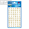 Avery Zweckform Z- Buchstaben-Sticker, gold auf transparent, 240 St., 3727