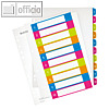 LEITZ Kunststoff-Register WOW, DIN A4+, farbige Taben, Zahlen 1-10, 1243-00-00