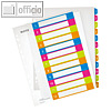 LEITZ Kunststoff-Register WOW, DIN A4+, farbige Taben, Zahlen 1-12, 1244-00-00