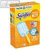 Swiffer Staubmagnet Handgriff + 3 Tücher, gelb, Starterset, 5410076702923