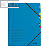 LEITZ Ordnungsmappe DIN A4, Gummiband, F?cher 1-7, blau, 3907-00-35