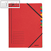 LEITZ Ordnungsmappe DIN A4, Gummiband, F?cher 1-7, rot, 3907-00-25