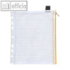 Rei?verschluss-Beutel, DIN A5, Abheftrand, PVC/faserverst., transp./gelb, 10 St.