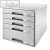 Schubladenbox Plus mit 5 Sch?ben, DIN A4 Maxi, 287x363x270mm, grau, 8211-00-85
