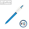 BIC Vierfarb-Kugelschreiber "4 Colours" M, 0.4 mm, blau/weiß, 889969