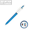 BIC Vierfarb-Kugelschreiber "4 Colours" M, 0.4 mm, blau/wei?, 982866