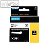 Dymo Rhino Etikettenband, 9 mm x 5.5 m, Polyester, schwarz/wei?, 18482