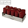 Papstar Stumpenkerzen, ? 40 mm, H 90 mm, bordeaux, 10er-Pack, 17914