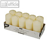Papstar Stumpenkerzen, ? 40 mm, H 90 mm, creme, 10er-Pack, 17912