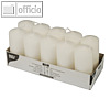 Papstar Stumpenkerzen, ? 40 mm, H 90 mm, wei?, 10er-Pack, 17915