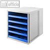 HAN Schubladenbox KARMA, 5 offene Sch?be, grau/blau, 14018-16