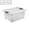 Aufbewahrungsbox cornelia, 12 Liter, 395 x 295 x 175 mm, Deckel, PP, transparent