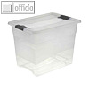 Aufbewahrungsbox cornelia, 24 Liter, 395 x 295 x 300 mm, Deckel, PP, transparent