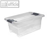 Aufbewahrungsbox cornelia - 4 Liter, 295 x 195 x 125 mm, PP, Deckel, transparent