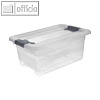 Aufbewahrungsbox cornelia, 4 Liter, 295 x 195 x 125 mm, Deckel, PP, transparent