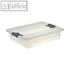 Aufbewahrungsbox cornelia, 7 Liter, 395 x 295 x 95 mm, Deckel, PP, transparent