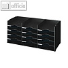 Sortierstation f?r DIN A4, 15 F?cher, B 67.4 x H 31,3 cm, stapelbar, schwarz