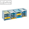 Sortierstation f?r DIN A4, 20 F?cher, B 89,7 x H 31,3 cm, stapelbar, grau