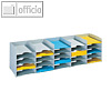 Sortierstation f?r DIN A4, 25 F?cher, B 112 x H 31,3 cm, stapelbar, grau, 551.02