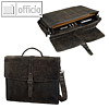 Pride & Soul Businesstasche LUCKY, mit iPad-Fach, Leder, braun, 47190