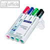 Staedtler Whiteboard Marker "Lumocolor", Keilspitze 2-5 mm, 4er-Etui, 351 B WP4