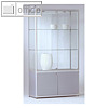 Standvitrine INSIDE/Staufach - 100 x 182 x 40 cm, 2 B?den, Glas/Alu, silber