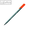 Staedtler Triplus Fineliner 334, dreikantig, Strichbreite 0.3 mm, orange, 334-4