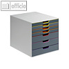Schubladenbox VARICOLOR 7, 280 x 292 x 356 mm, 7 Sch?be, grau / farbig, 760727 Schubladenbox VARICOLOR 7, 280 x 292 x 356 mm, 7 Sch?be, grau / farbig, 760727