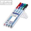 Universalstift Lumocolor correctable 305, non-permanent, 0.6 mm, sort., 4er-Etui