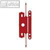 Heftstreifen PP, max. 80 Blatt, mit Deckschiene, 30 x 80 mm, rot, 50 St.