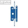 Heftstreifen PP, max. 80 Blatt, mit Deckschiene, 30 x 80 mm, blau, 50 St.