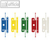 Heftstreifen PP, max. 80 Blatt, mit Deckschiene, 30 x 80 mm, farbig, 50 St.