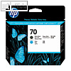 HP Druckkopf Nr. 70, matt-schwarz + cyan, 130 ml, C9404A