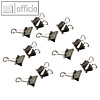 officio Foldback-Klammern, B 15 mm, vernickelt, silber, 12 St?ck, 780S27