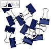 officio Foldback-Klammern, B 15 mm, vernickelt, dunkelblau, 12 Stück, 780S15