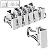 officio Foldback-Klammern, B 15 mm, vernickelt, wei?, 12 St?ck, 780S10