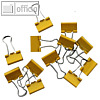 officio Foldback-Klammern, B 19 mm, vernickelt, gelb, 12 Stück, 781S13
