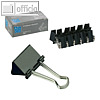 officio Foldback-Klammern, B 25 mm, vernickelt, schwarz, 12 St?ck, 782S11