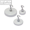 officio Hakenmagnet Neodym, Kraftmagnet, ?15 mm, 4 kp, wei?, 5 St?ck, 6968-10