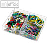Sortimentskasten, 125 Rei?n?geln + 50 Pinnadeln + 120 Briefklammern + 15g Gummir
