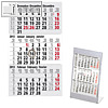 Kalendarium für 3-Monats-Tischaufsteller Edelstahl, 95 x 138 mm, 3-sprachig