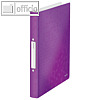 LEITZ Ringbuch WOW, DIN A4, Rücken 32 mm, 2 Rund-Ringe, PP, violett, 4257-00-62
