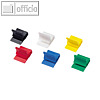 Kunststoff-Briefklemmer Zacko 2, 12 x 18 mm, bis 20 Blatt, sortiert, 1000 St?ck