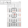 4-Monatswandkalender, 4 Monate/1 Seite, 330 x 635 mm, Datumschieber, 959-0011