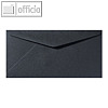 Farbiger Briefumschlag Metallic DL, 110x220mm, nasskl., ohne Fenster, schwarz, 5