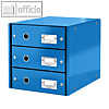 LEITZ Schubladenbox Click & Store WOW, 3 Sch?be, DIN A4, blau, 6048-00-36